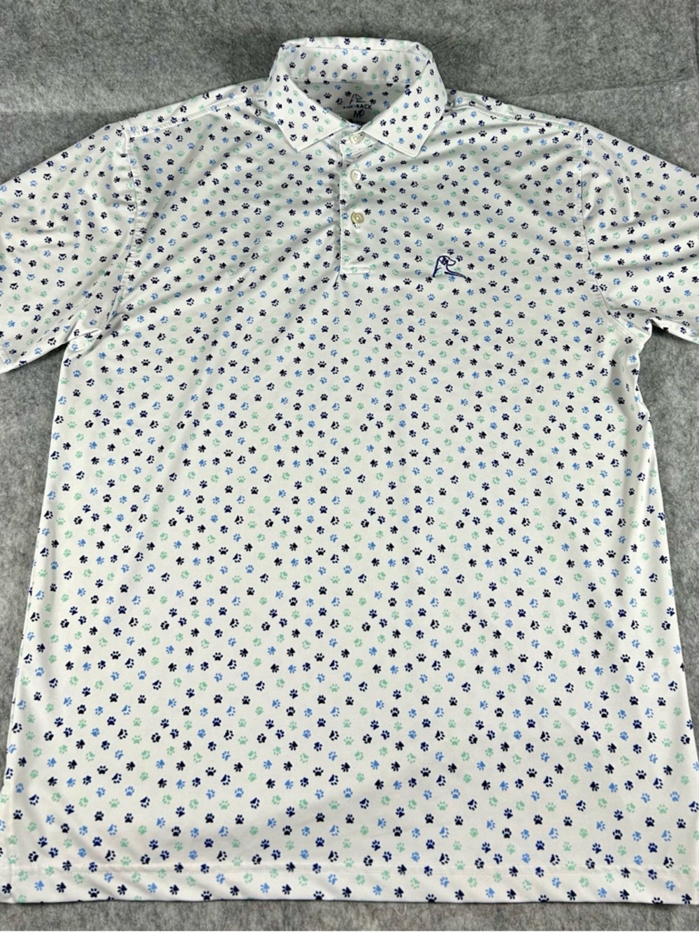 Rhoback Men’s Dog Paw Polo - “The Pup” Mens Size Medium